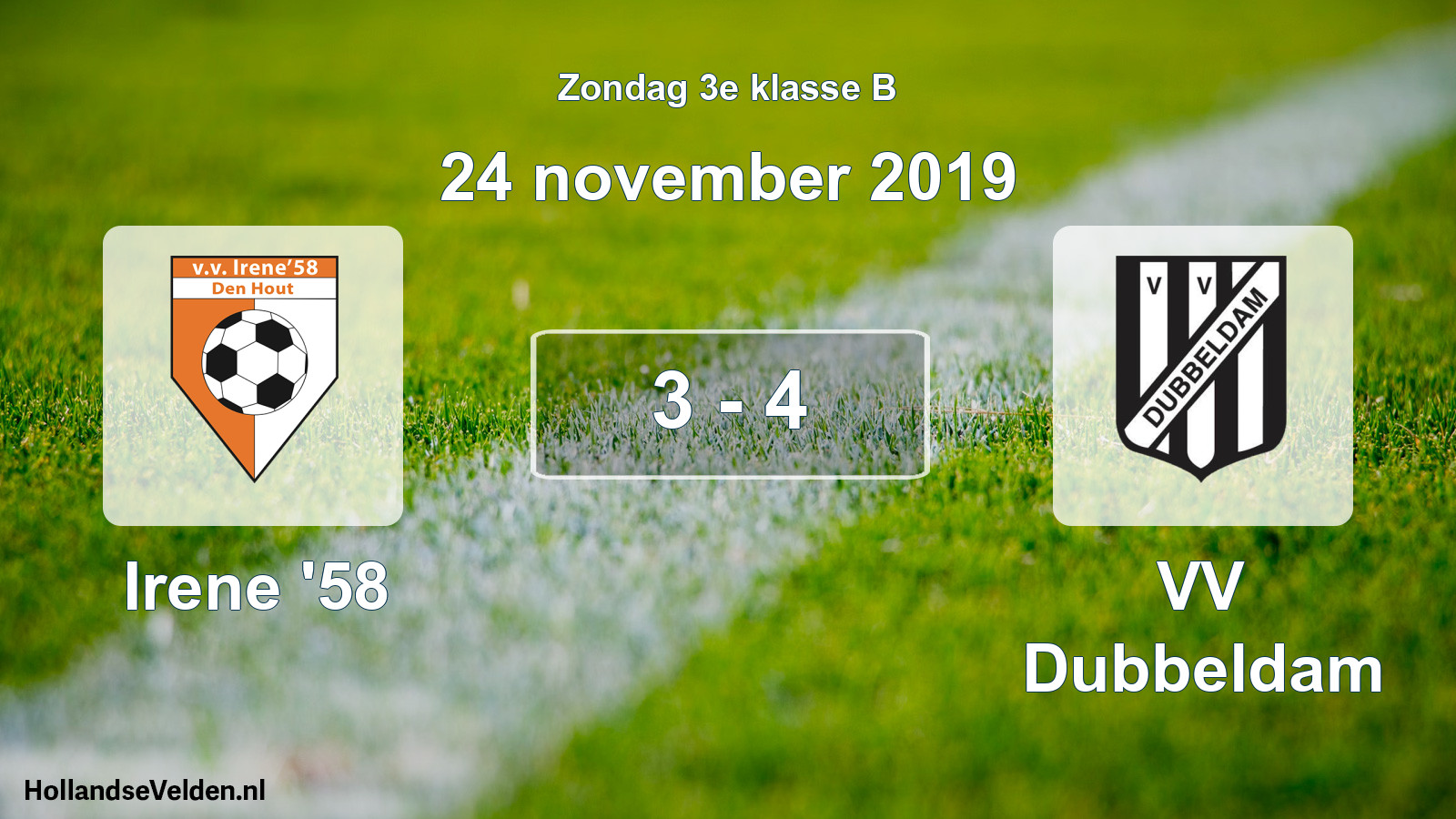 Total number of matches played: Irene '58 - VV Dubbeldam 3 - 4 (24 November 2019)