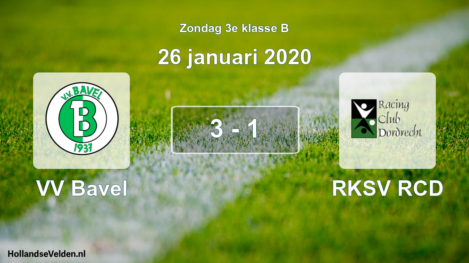 Total number of matches played: VV Bavel - RKSV RCD 3 - 1 (26 January 2020)