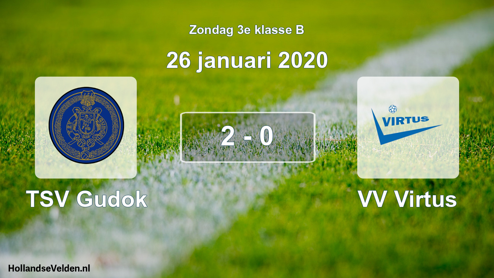 Total number of matches played: TSV Gudok - VV Virtus 2 - 0 (26 January 2020)