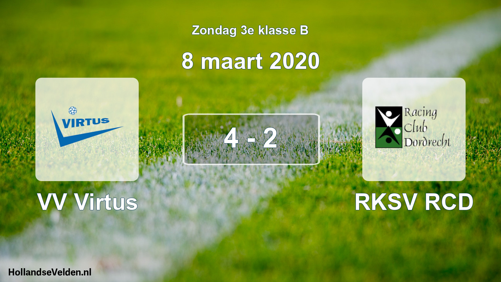 Total number of matches played: VV Virtus - RKSV RCD 4 - 2 (8 March 2020)
