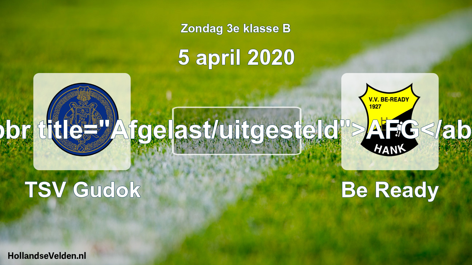 Scheduled Match: TSV Gudok - Be Ready (5 April 2020)