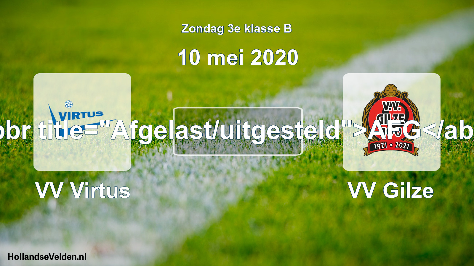 Scheduled Match: VV Virtus - VV Gilze (10 May 2020)