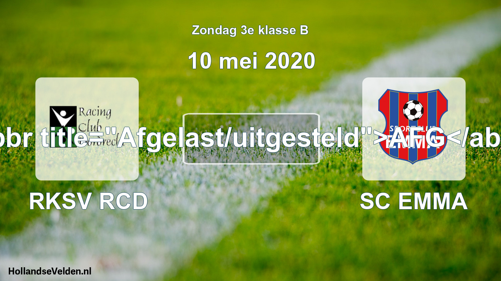 Scheduled Match: RKSV RCD - SC EMMA (10 May 2020)