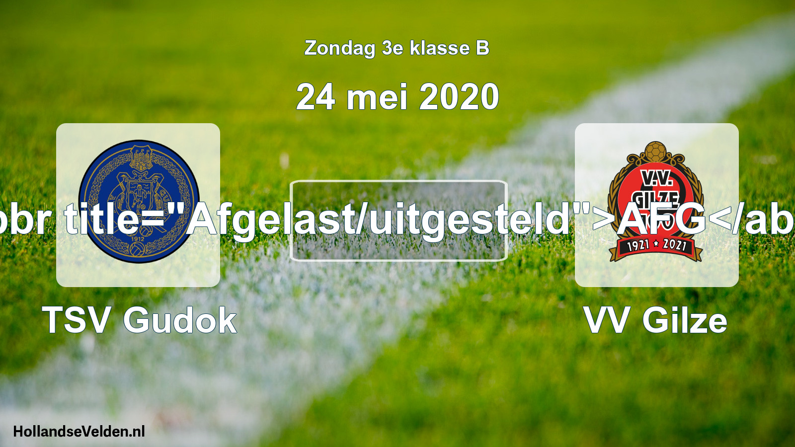Scheduled Match: TSV Gudok - VV Gilze (24 May 2020)