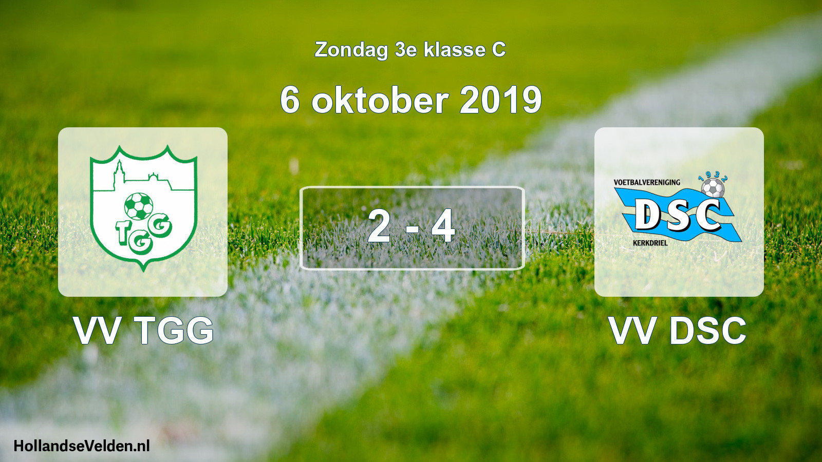 Total number of matches played: VV TGG - VV DSC 2 - 4 (6 October 2019)