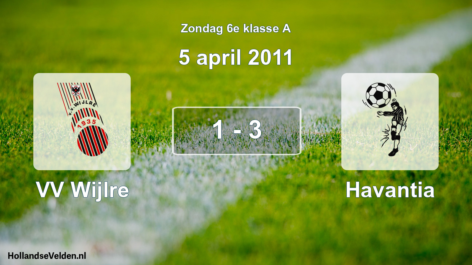 Total number of matches played: VV Wijlre - Havantia 1 - 3 (5 April 2011)