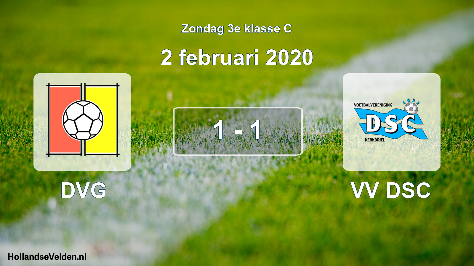 Total number of matches played: DVG - VV DSC 1 - 1 (2 February 2020)