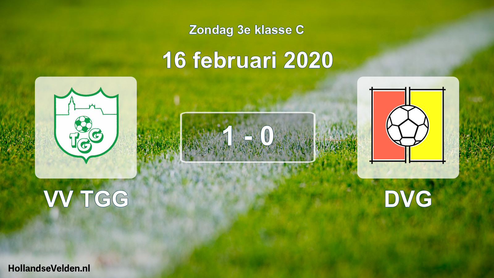 Total number of matches played: VV TGG - DVG 1 - 0 (16 February 2020)