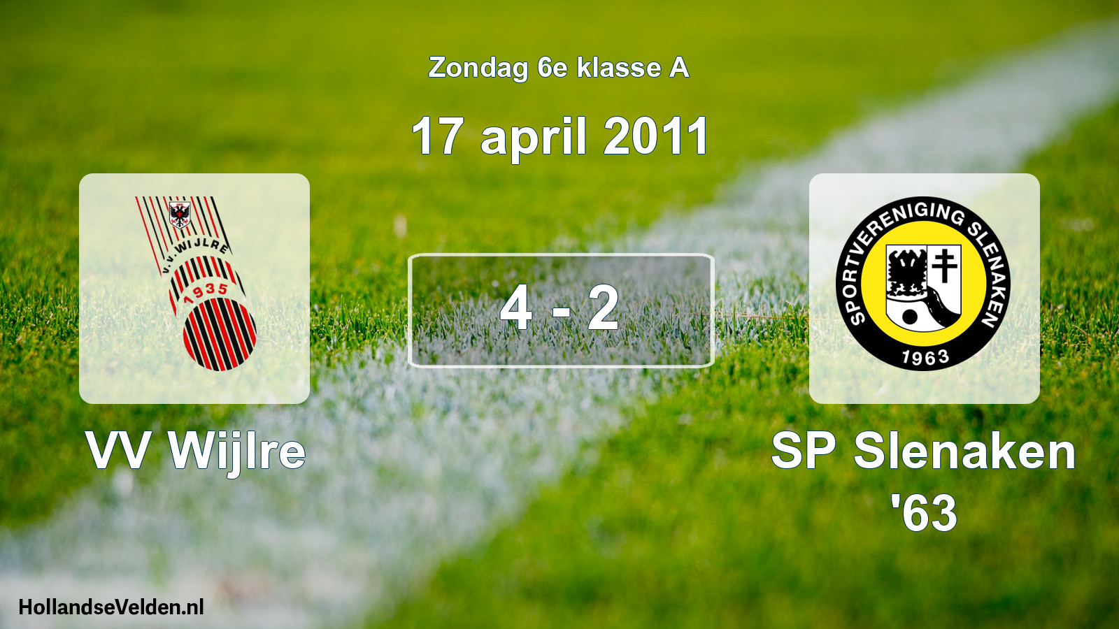 Total number of matches played: VV Wijlre - SP Slenaken '63 4 - 2 (17 April 2011)
