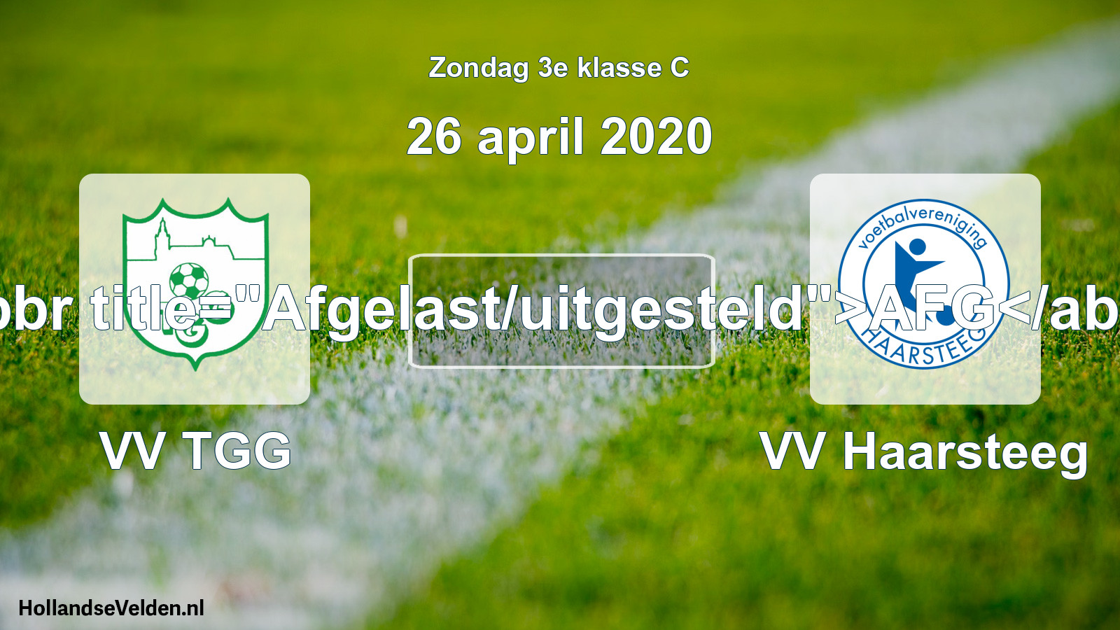 Scheduled Match: VV TGG - VV Haarsteeg (26 April 2020)