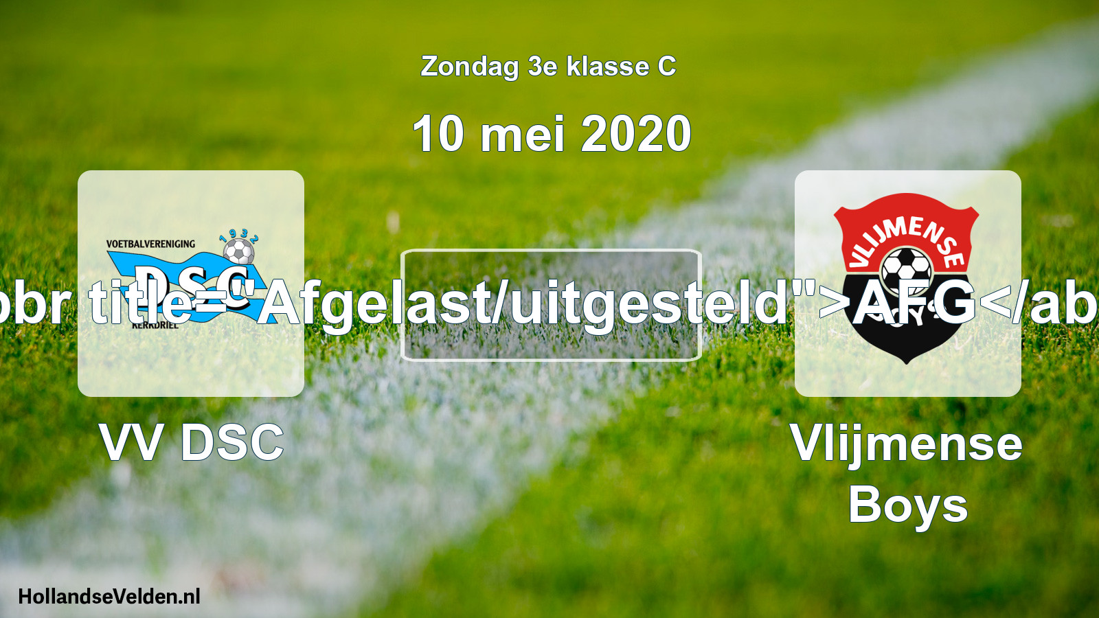 Scheduled Match: VV DSC - Vlijmense Boys (10 May 2020)