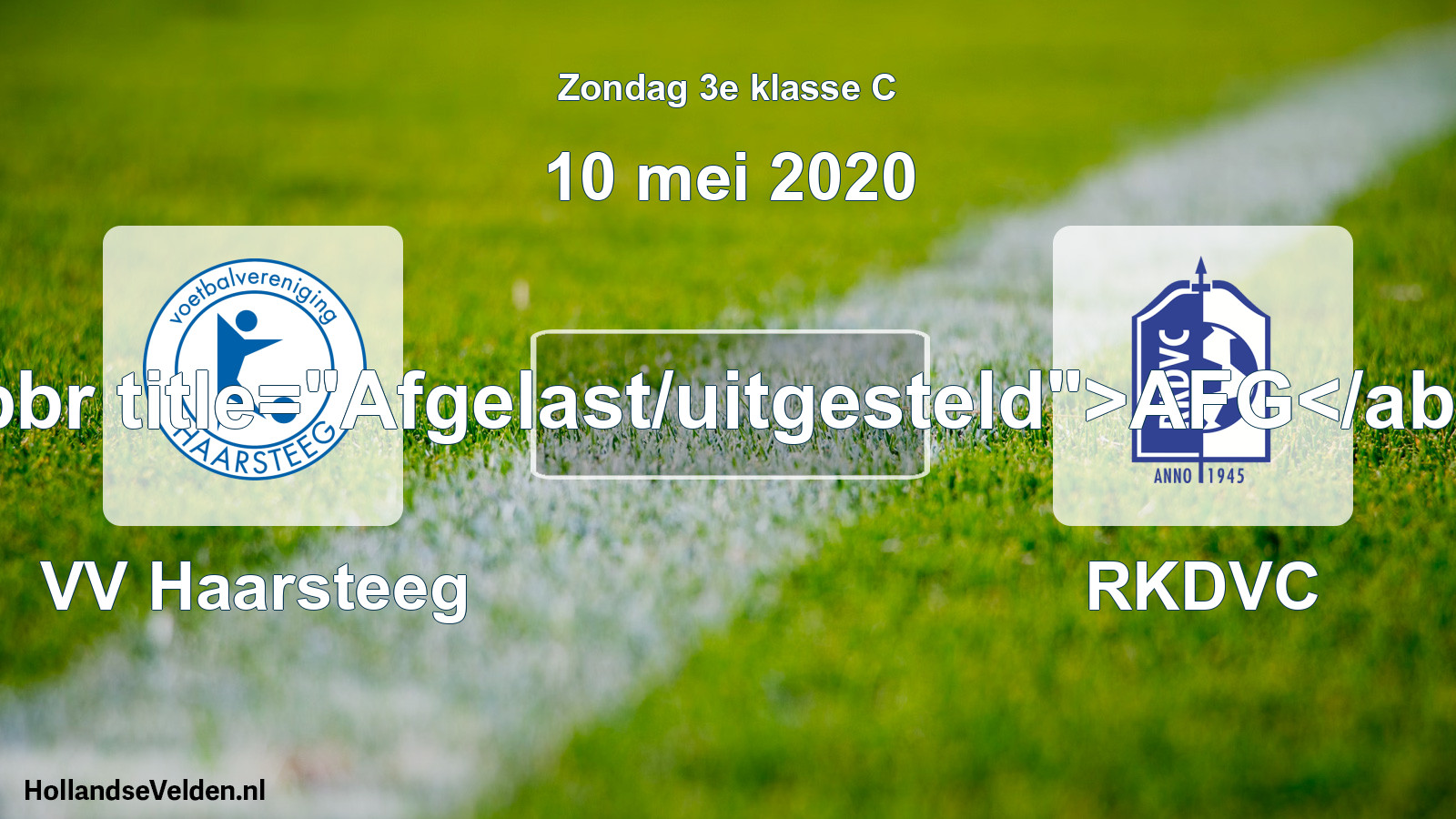 Scheduled Match: VV Haarsteeg - RKDVC (10 May 2020)