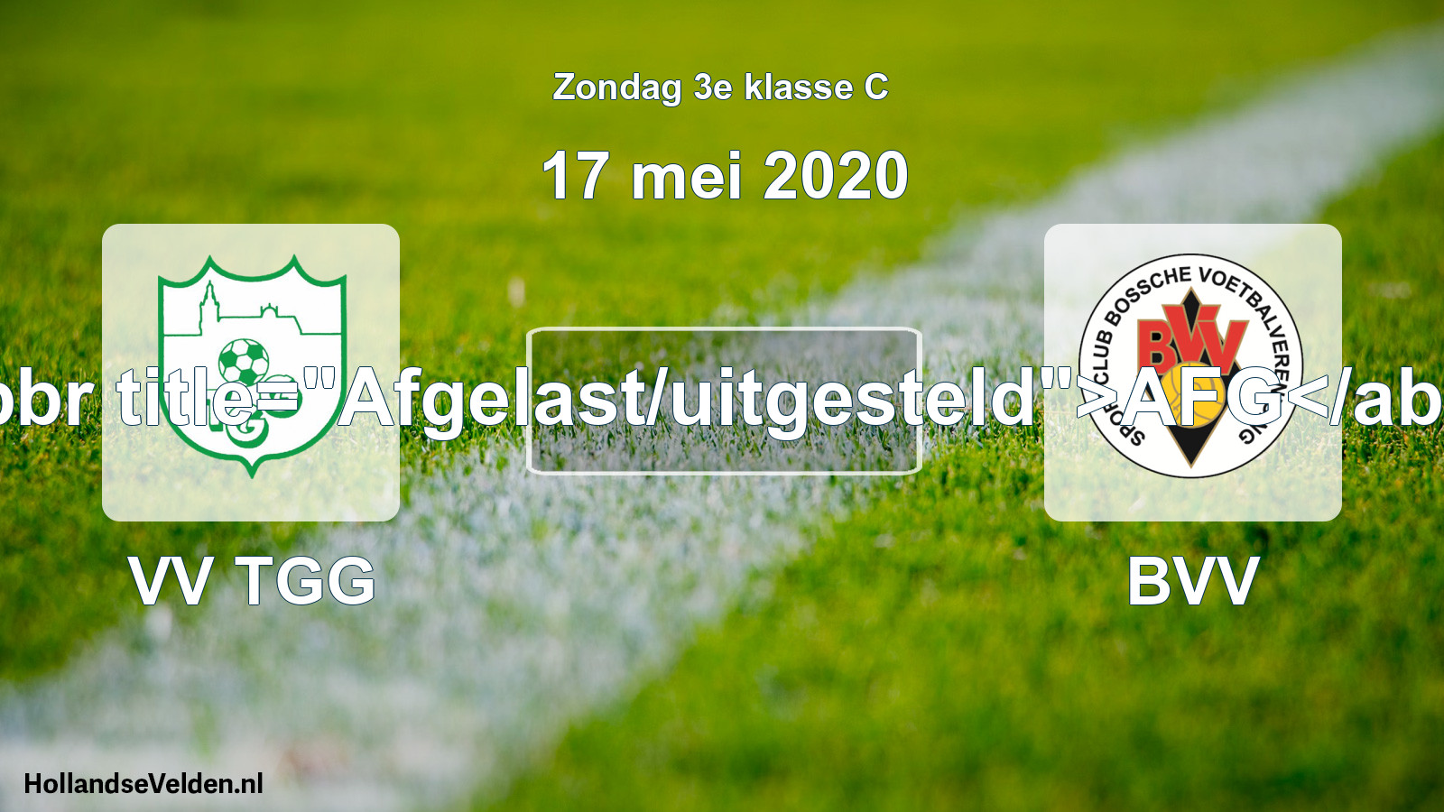 Scheduled Match: VV TGG - BVV (17 May 2020)