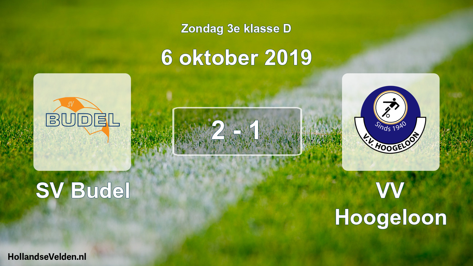 Total number of matches played: SV Budel - VV Hoogeloon 2 - 1 (6 October 2019)