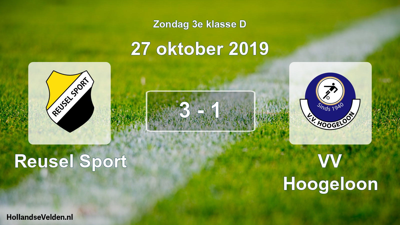 Total number of matches played: Reusel Sport - VV Hoogeloon 3 - 1 (27 October 2019)