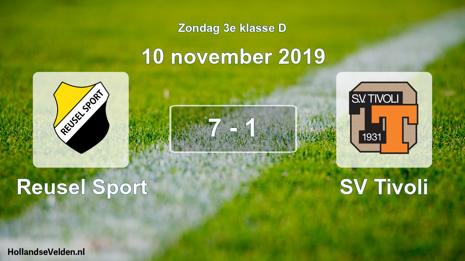 Total number of matches played: Reusel Sport - SV Tivoli 7 - 1 (10 November 2019)