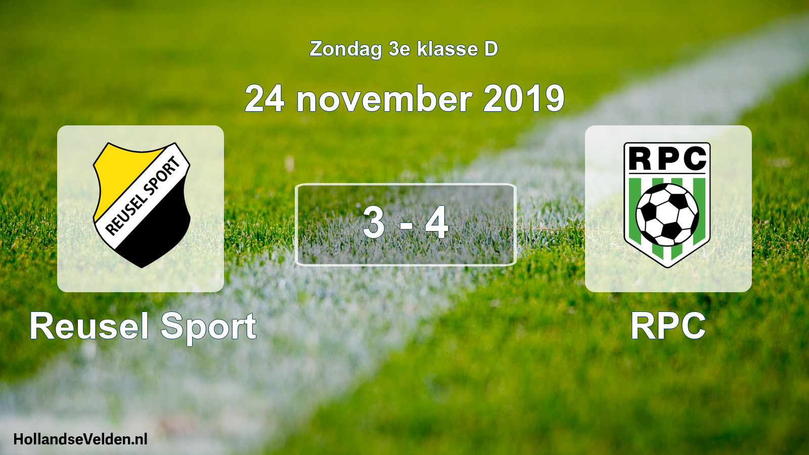 Total number of matches played: Reusel Sport - RPC 3 - 4 (24 November 2019)