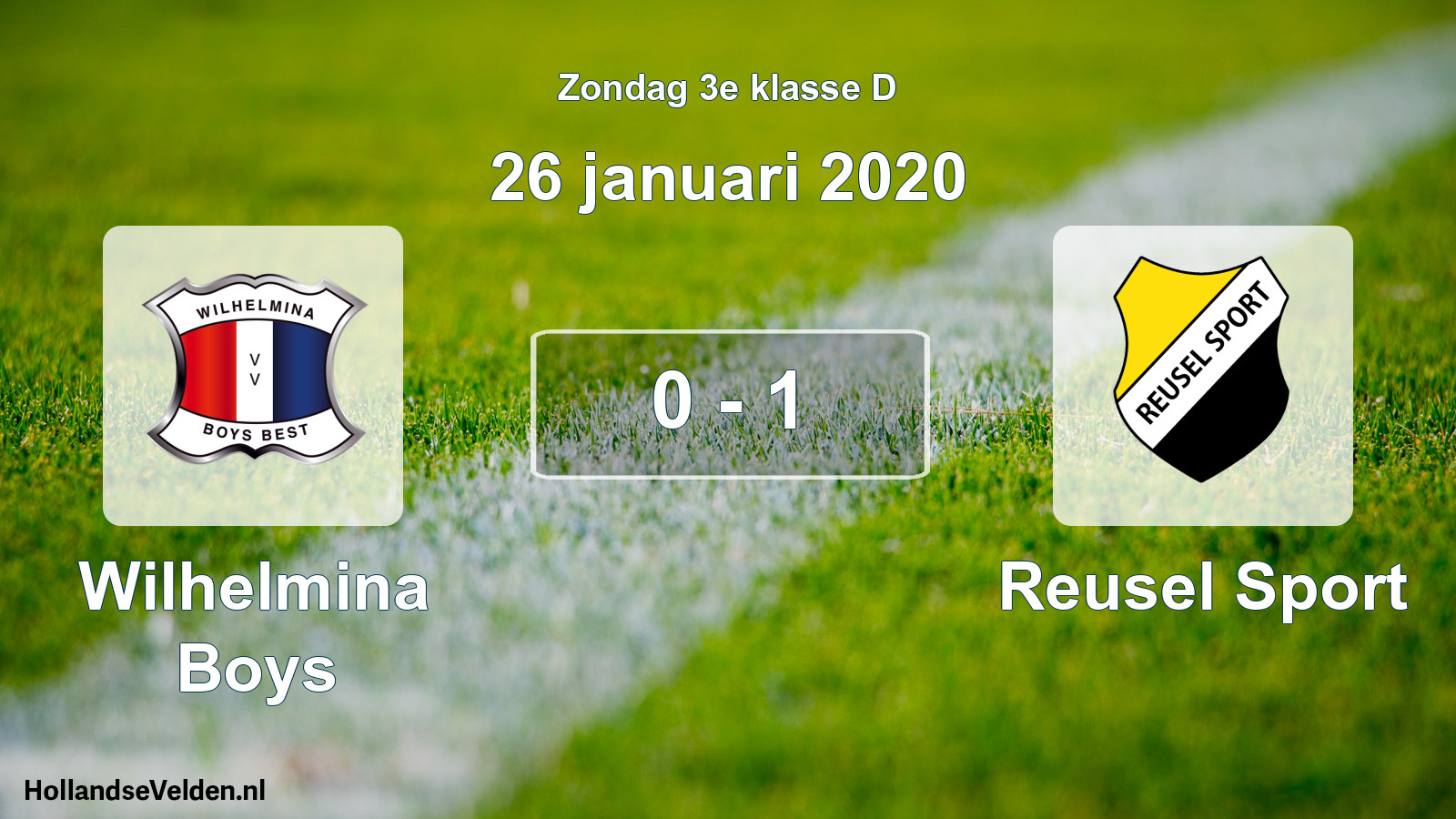 Total number of matches played: Wilhelmina Boys - Reusel Sport 0 - 1 (26 January 2020)