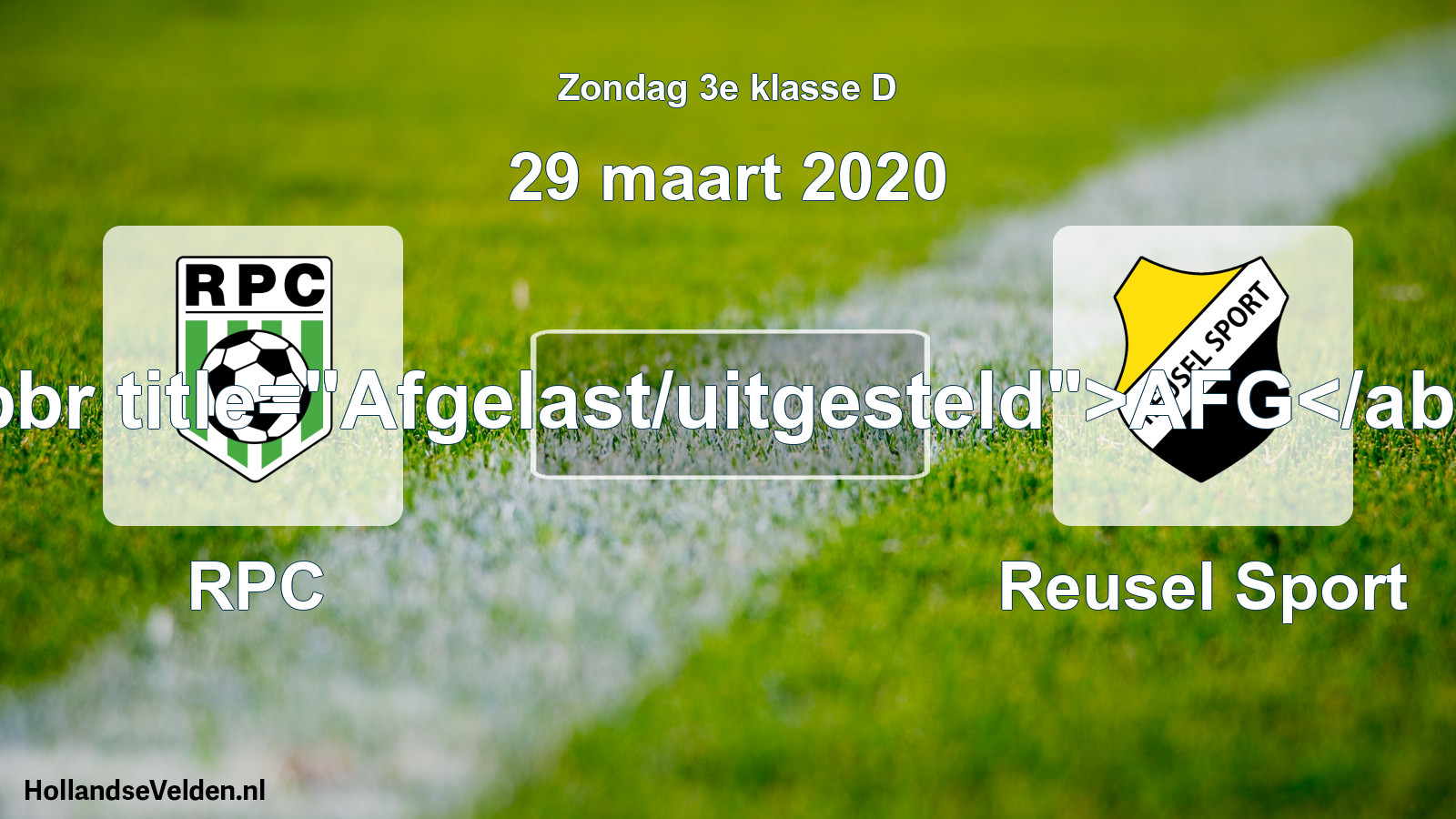 Scheduled Match: RPC - Reusel Sport (29 March 2020)