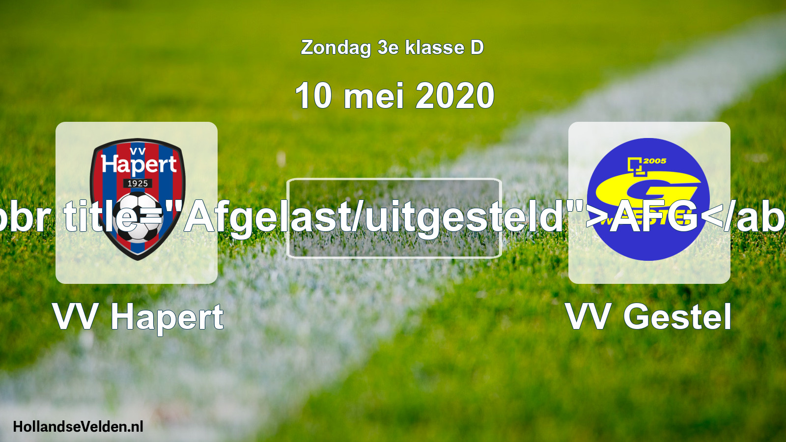 Scheduled Match: VV Hapert - VV Gestel (10 May 2020)