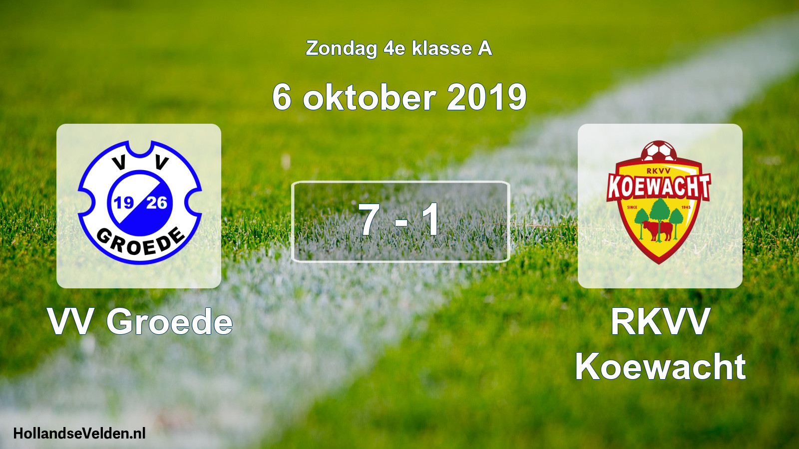 Total number of matches played: VV Groede - RKVV Koewacht 7 - 1 (6 October 2019)