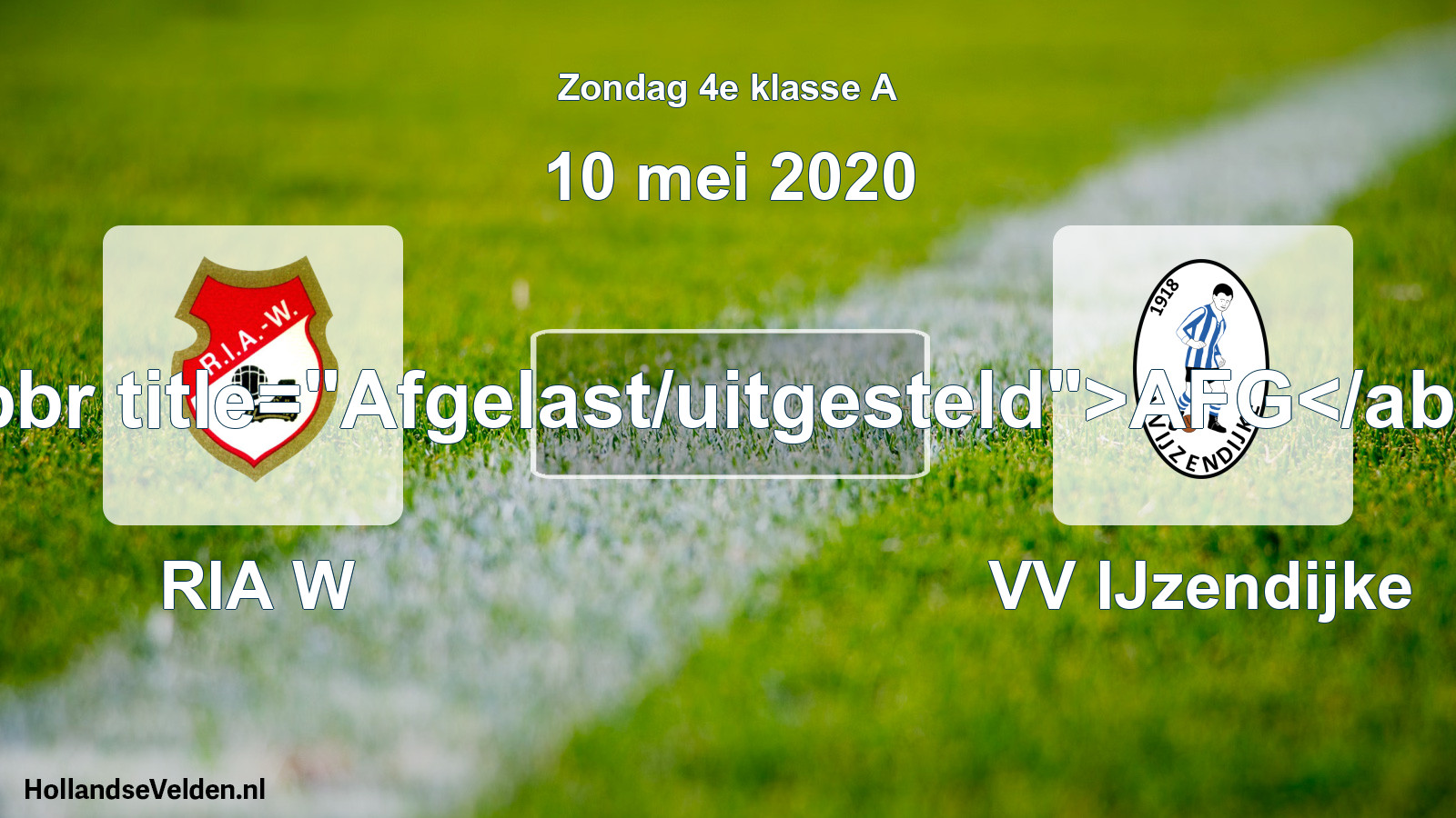 Scheduled Match: RIA W - VV IJzendijke (10 May 2020)