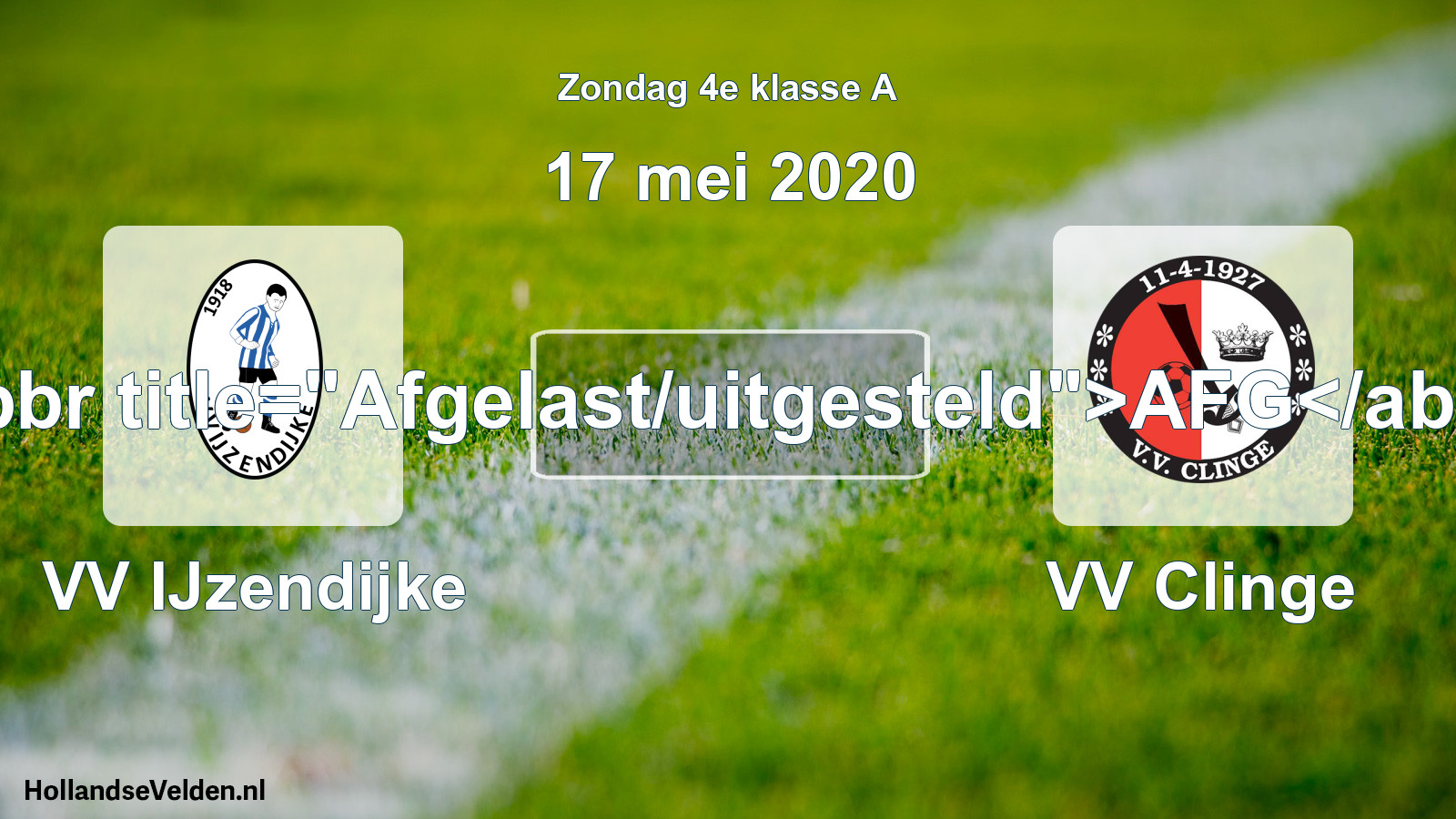 Scheduled Match: VV IJzendijke - VV Clinge (17 May 2020)