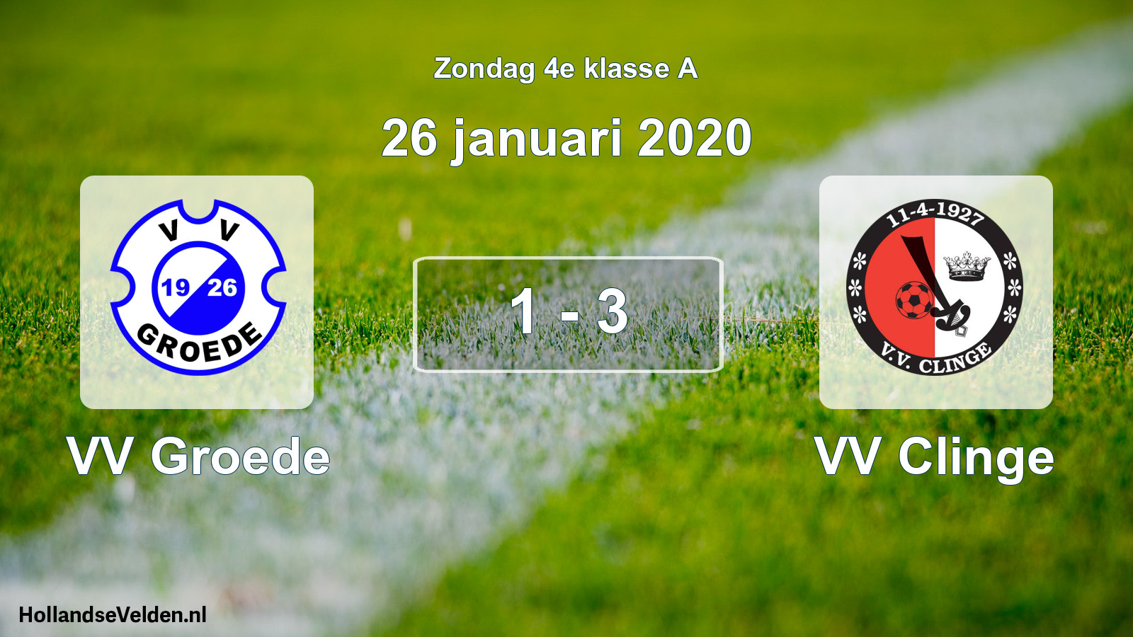 Total number of matches played: VV Groede - VV Clinge 1 - 3 (26 January 2020)