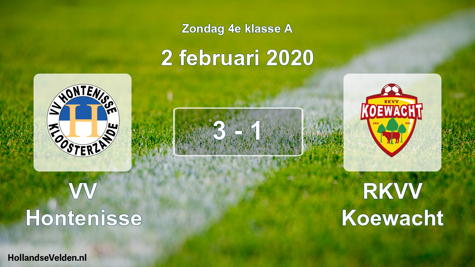 Total number of matches played: VV Hontenisse - RKVV Koewacht 3 - 1 (2 February 2020)