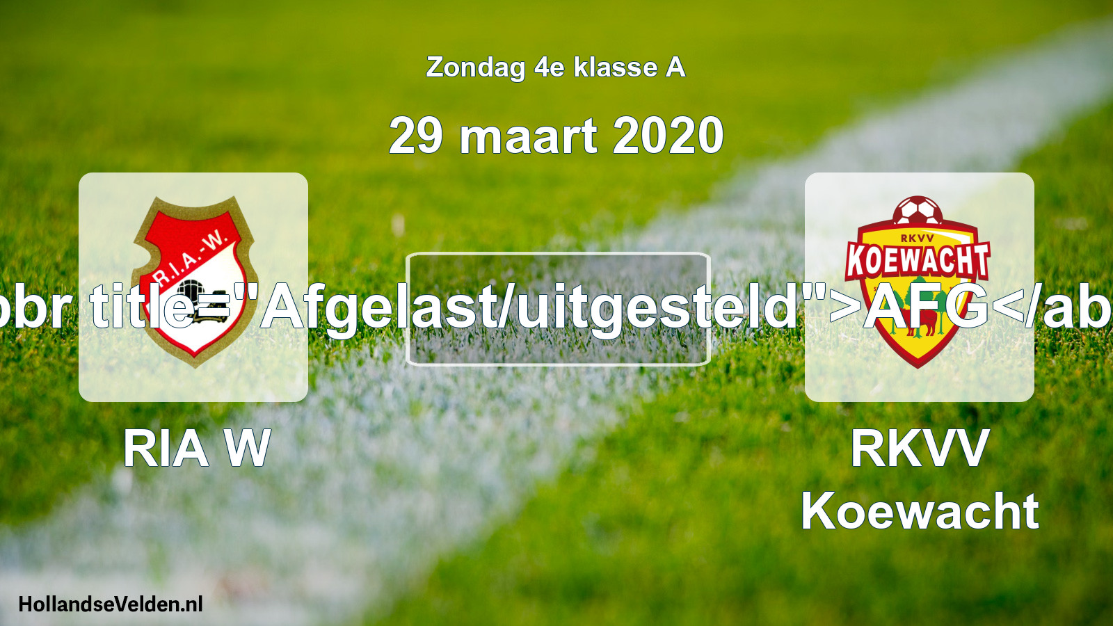 Scheduled Match: RIA W - RKVV Koewacht (29 March 2020)