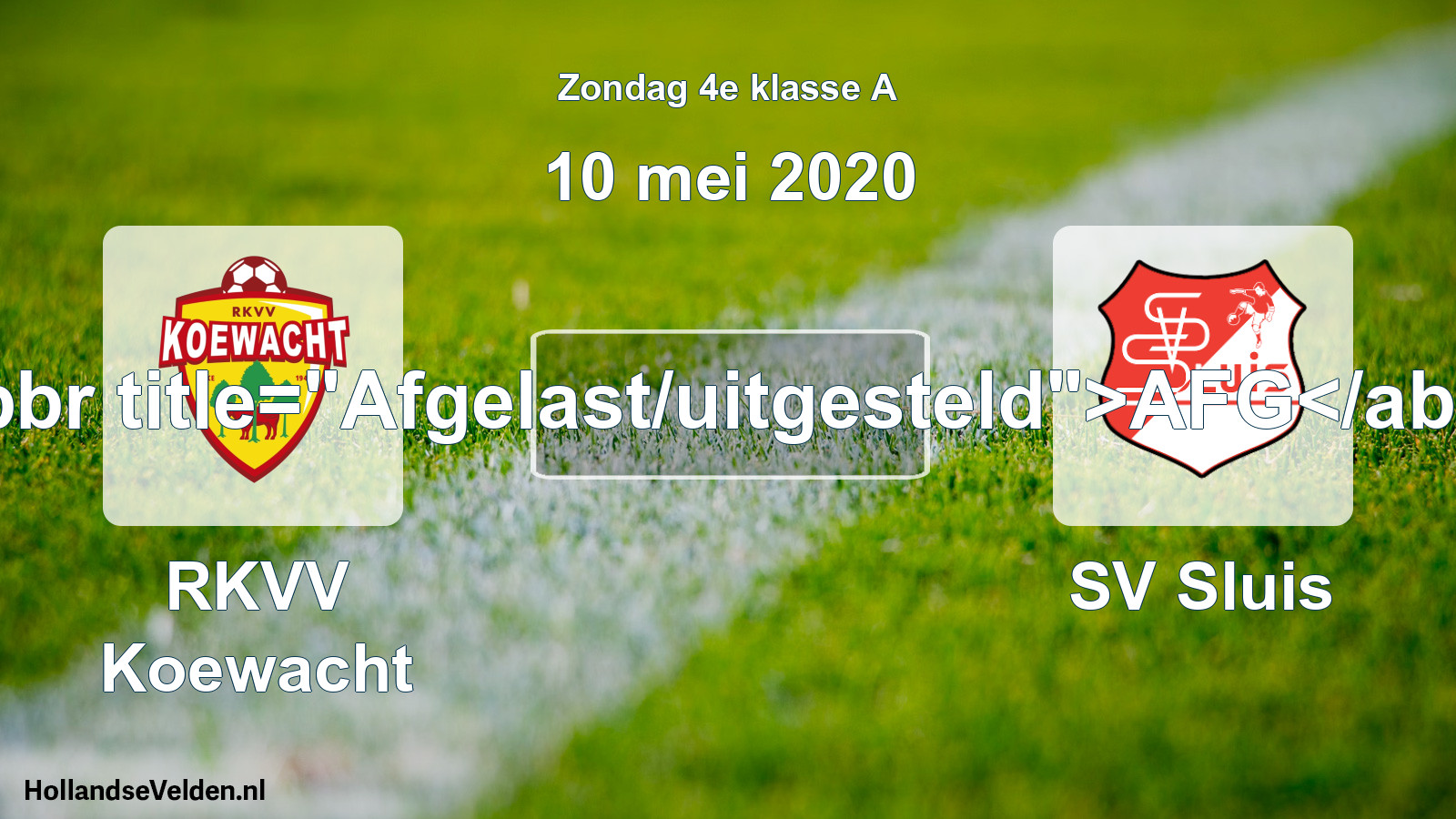 Scheduled Match: RKVV Koewacht - SV Sluis (10 May 2020)