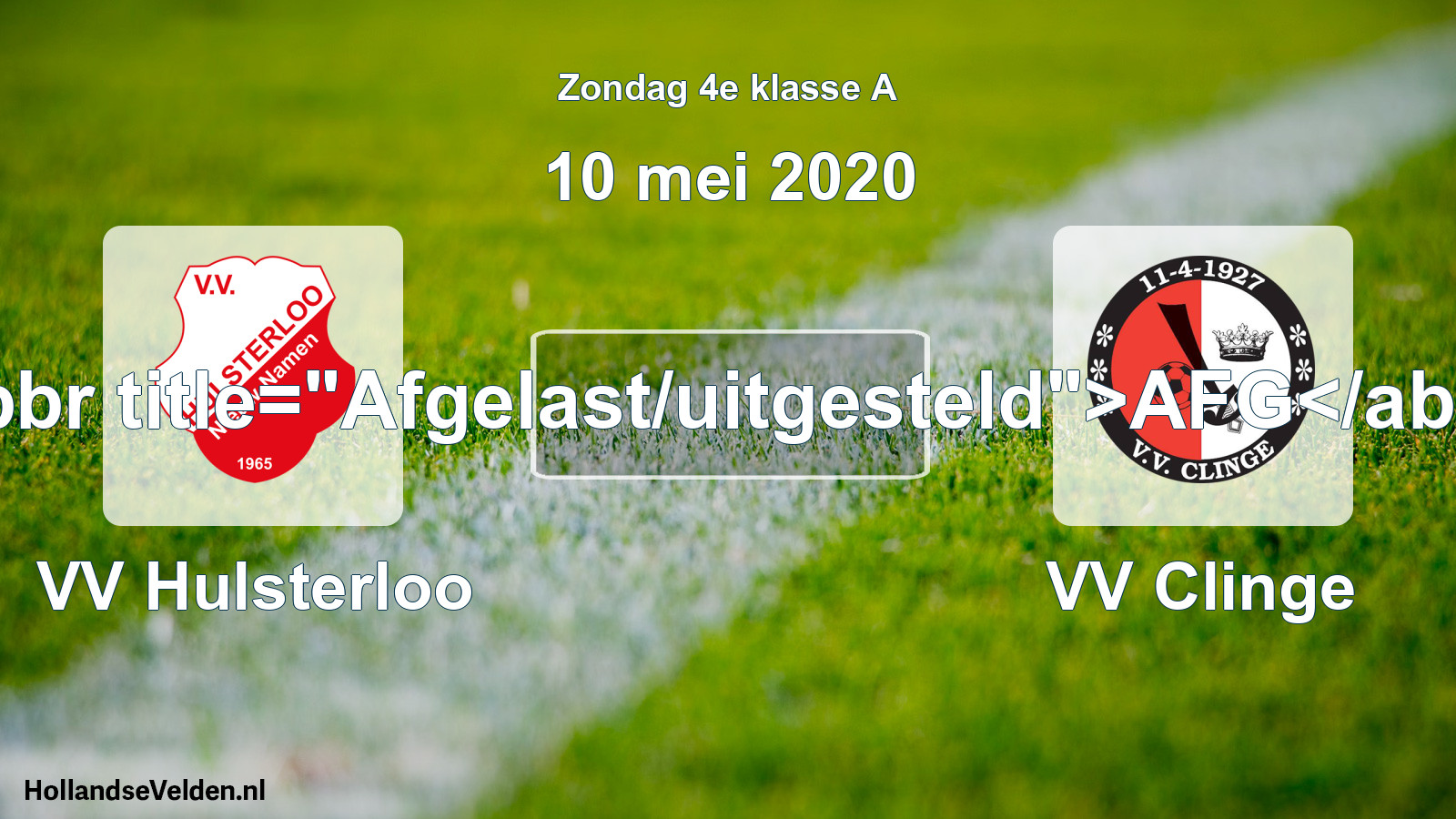 Scheduled Match: VV Hulsterloo - VV Clinge (10 May 2020)