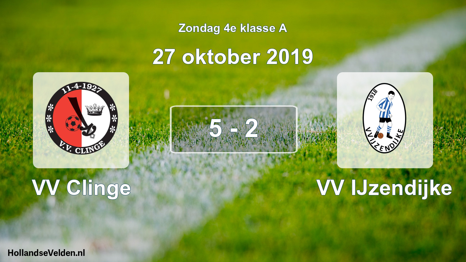 Total number of matches played: VV Clinge - VV IJzendijke 5 - 2 (27 October 2019)