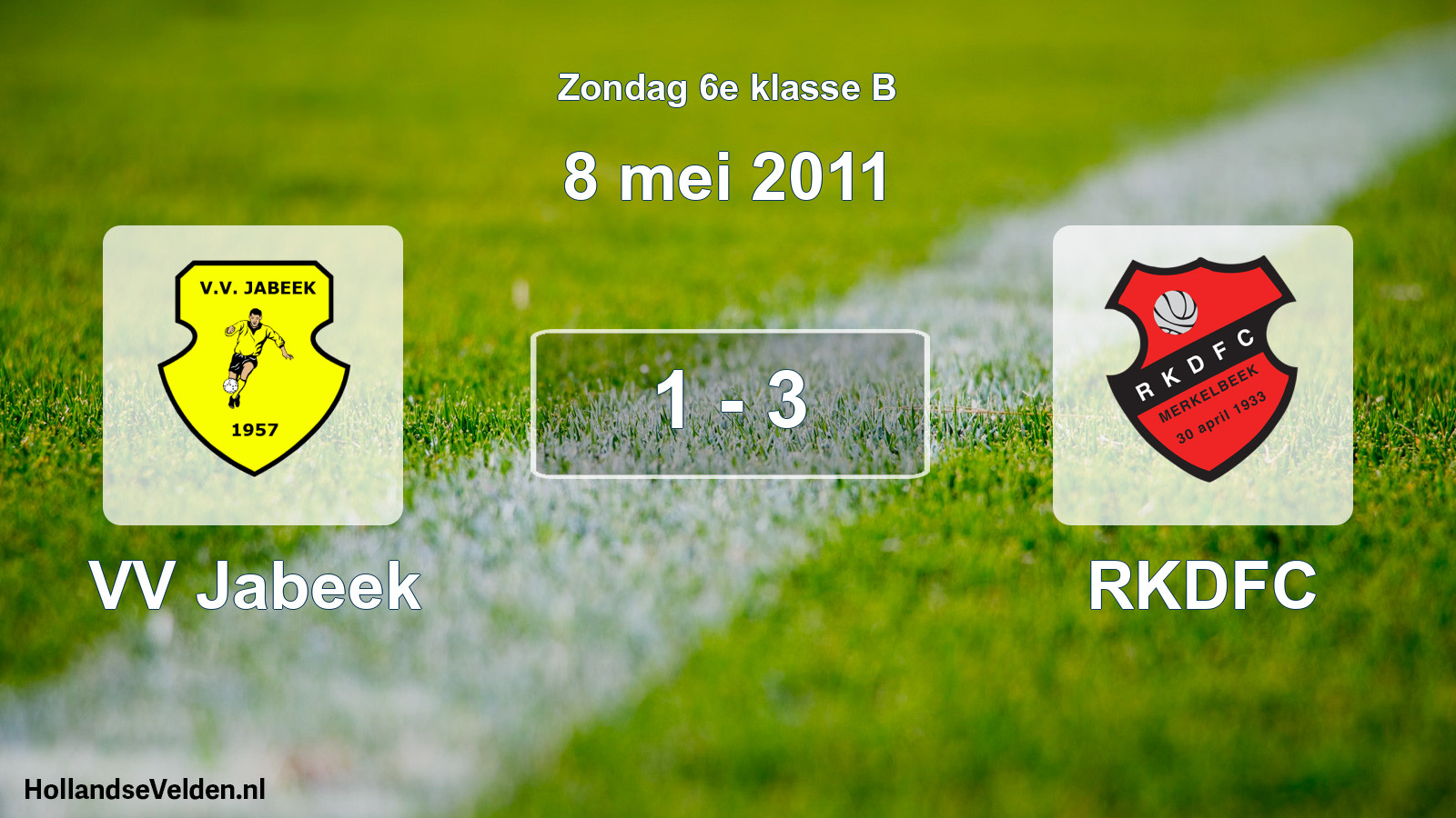 Total number of matches played: VV Jabeek - RKDFC 1 - 3 (8 May 2011)