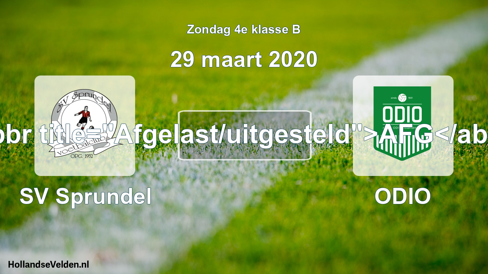 Scheduled Match: SV Sprundel - ODIO (29 March 2020)