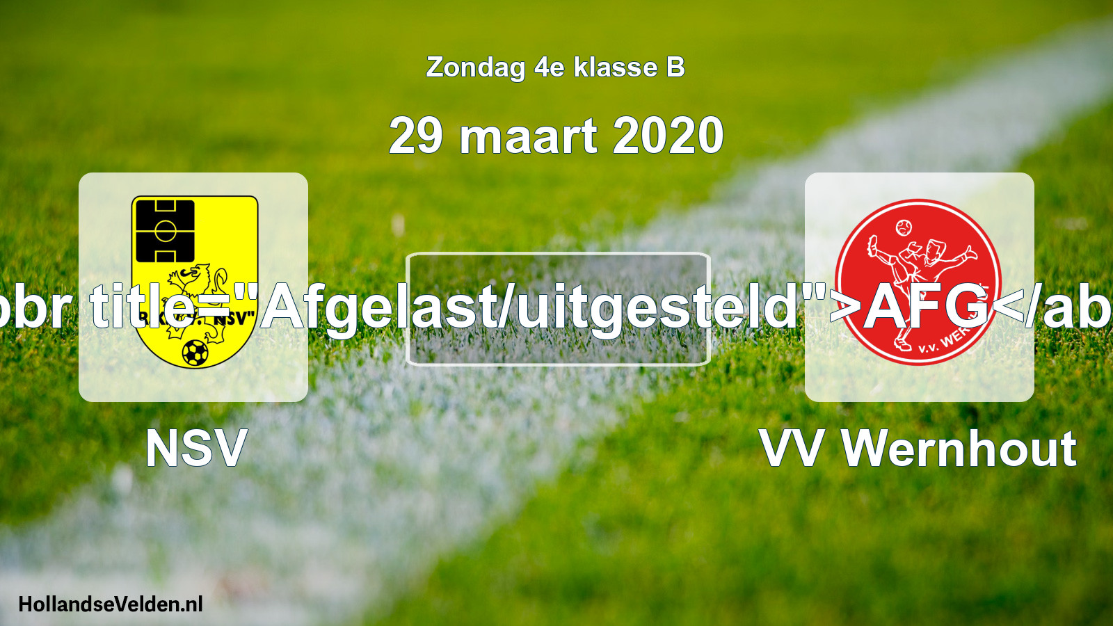 Scheduled Match: NSV - VV Wernhout (29 March 2020)