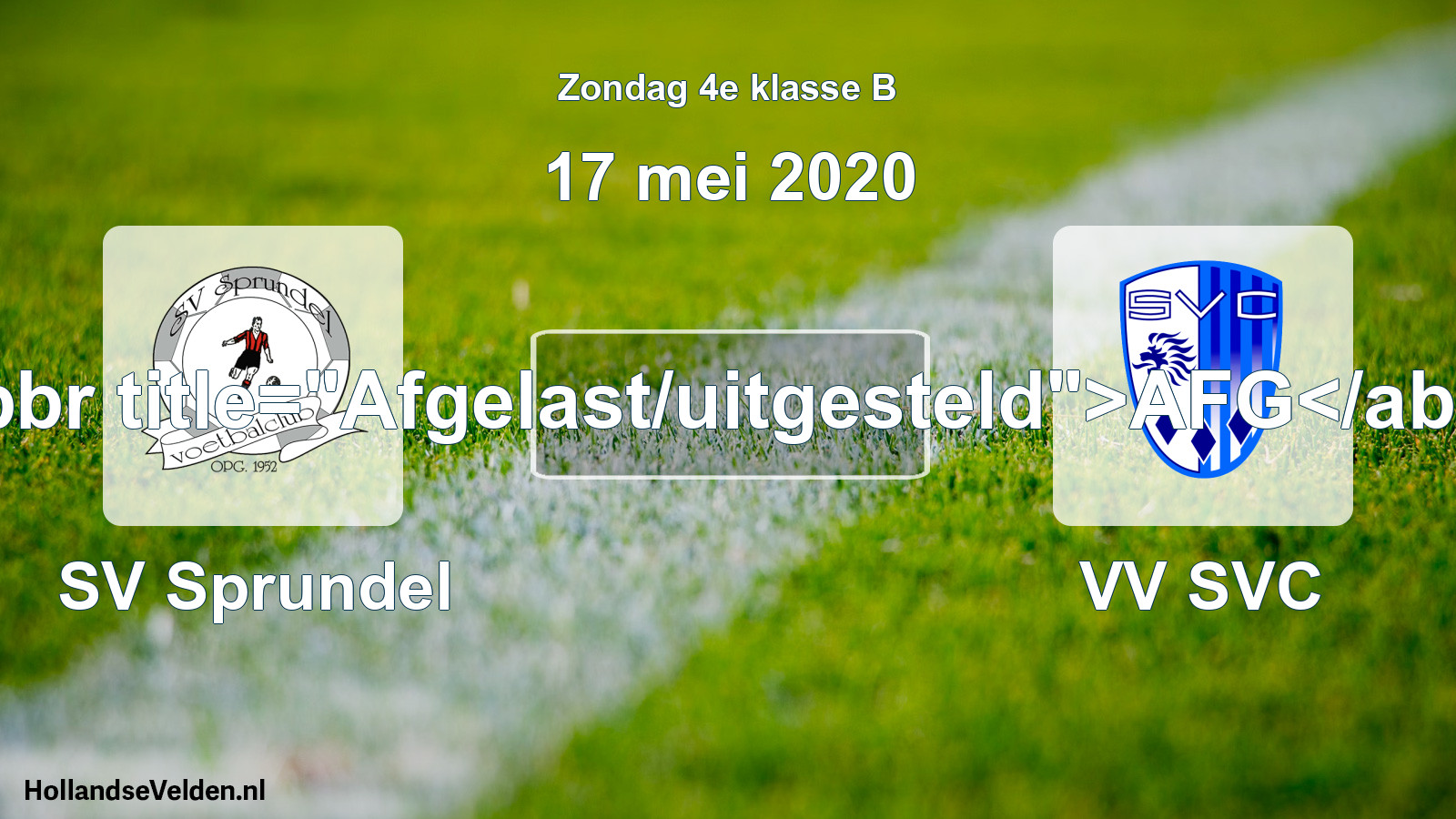 Scheduled Match: SV Sprundel - VV SVC (17 May 2020)