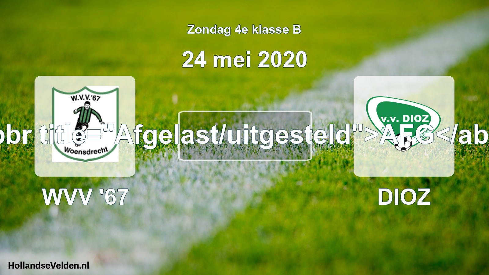 Scheduled Match: WVV '67 - DIOZ (24 May 2020)