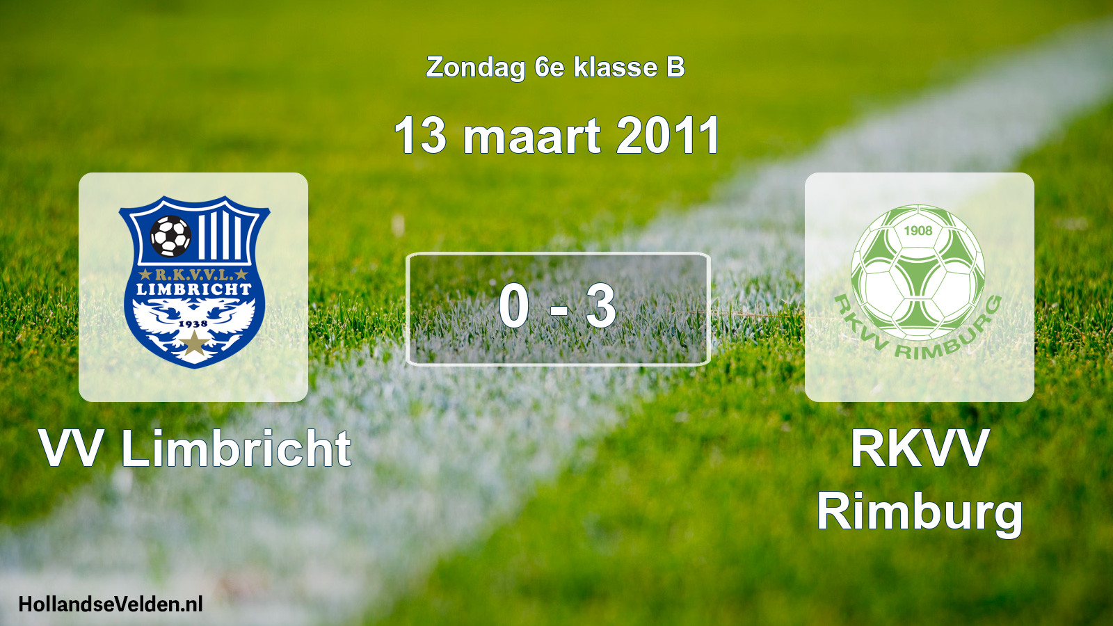 Total number of matches played: VV Limbricht - RKVV Rimburg 0 - 3 (13 March 2011)