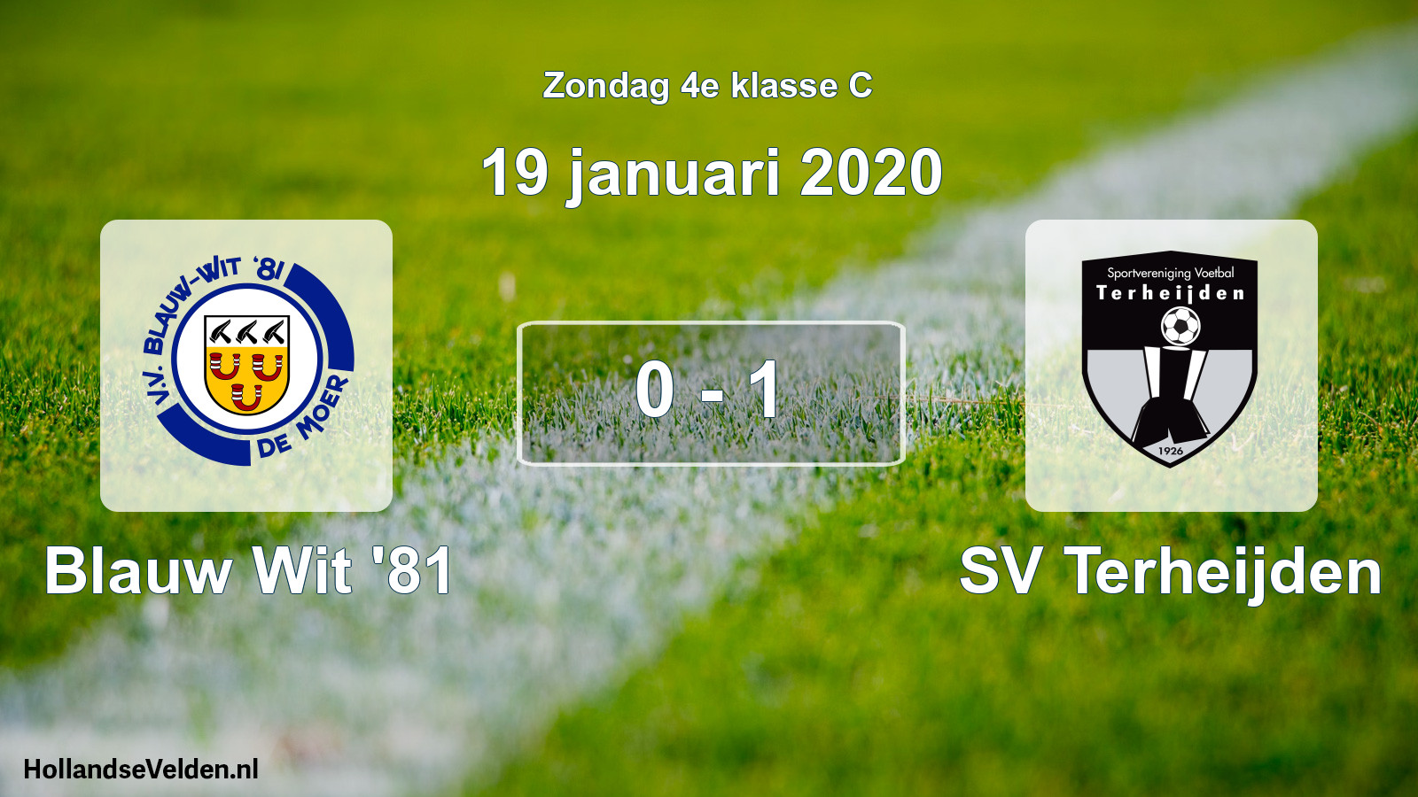 Total number of matches played: Blauw Wit '81 - SV Terheijden 0 - 1 (19 January 2020)
