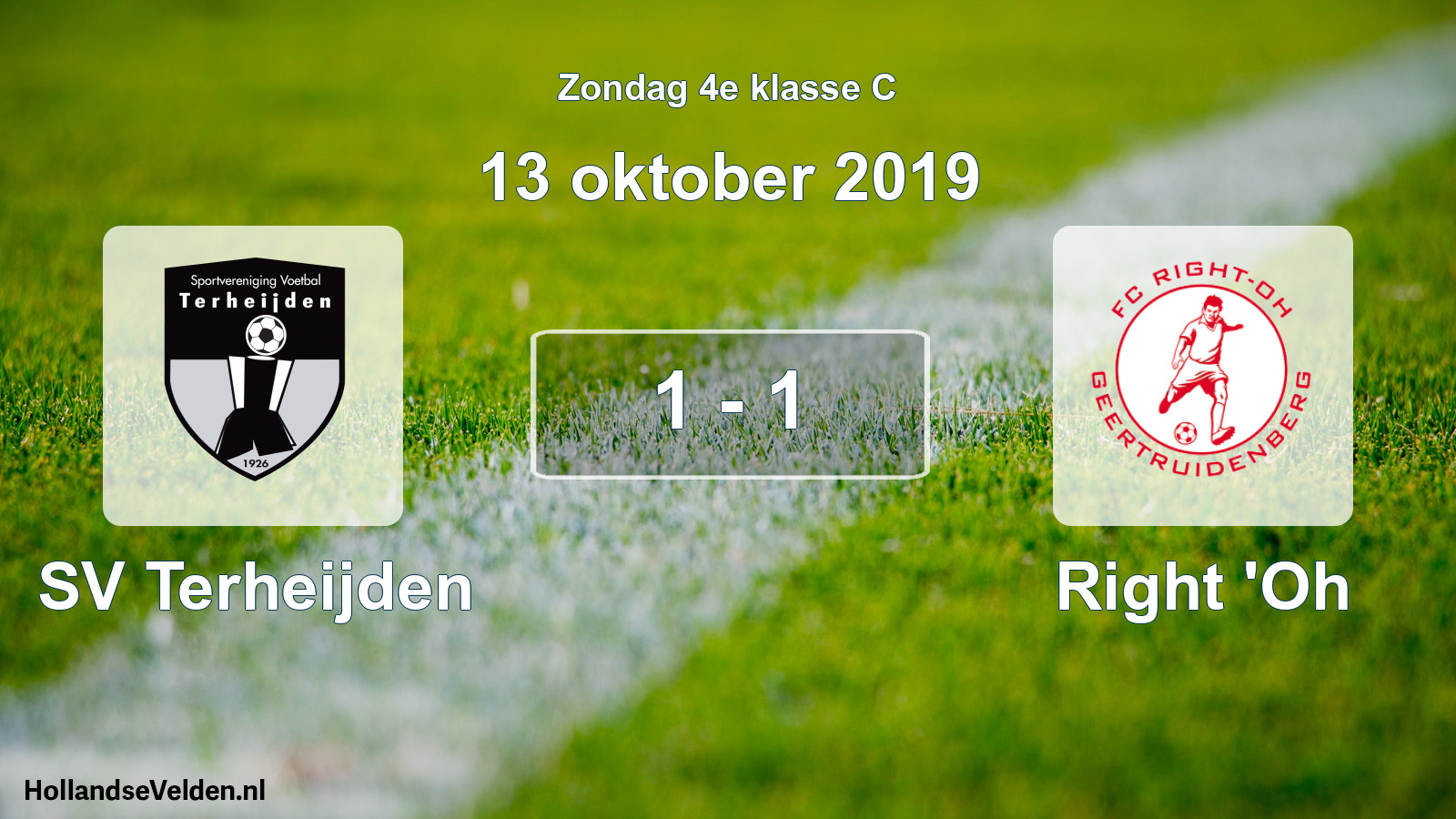 Total number of matches played: SV Terheijden - Right 'Oh 1 - 1 (13 October 2019)
