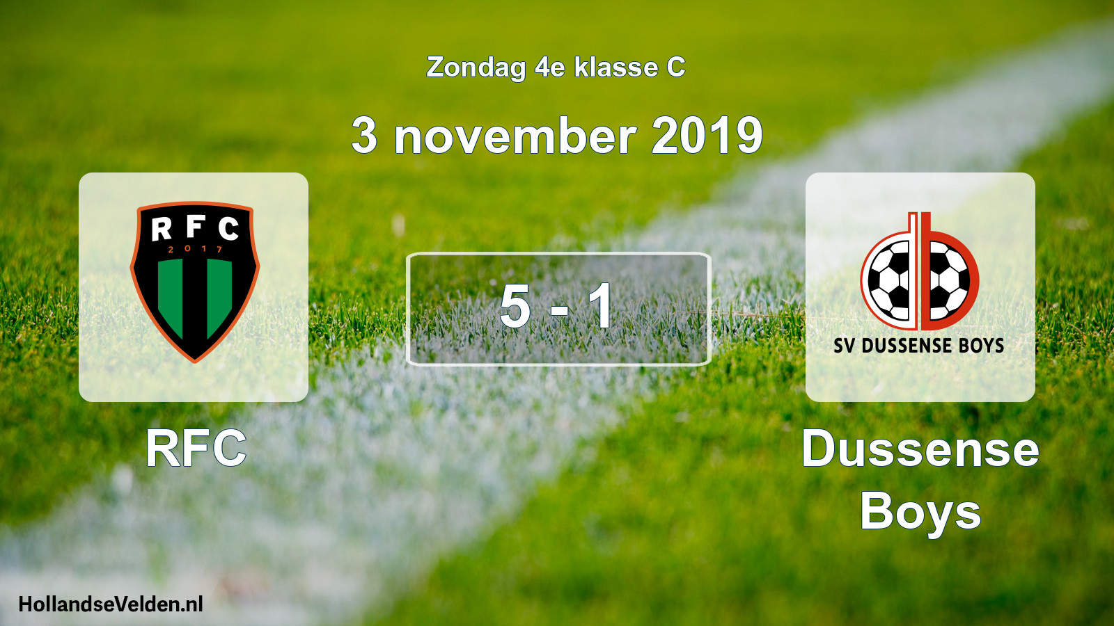 Total number of matches played: RFC - Dussense Boys 5 - 1 (3 November 2019)
