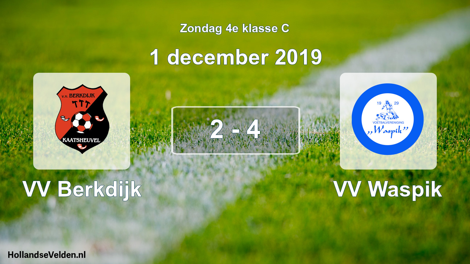 Total number of matches played: VV Berkdijk - VV Waspik 2 - 4 (1 December 2019)