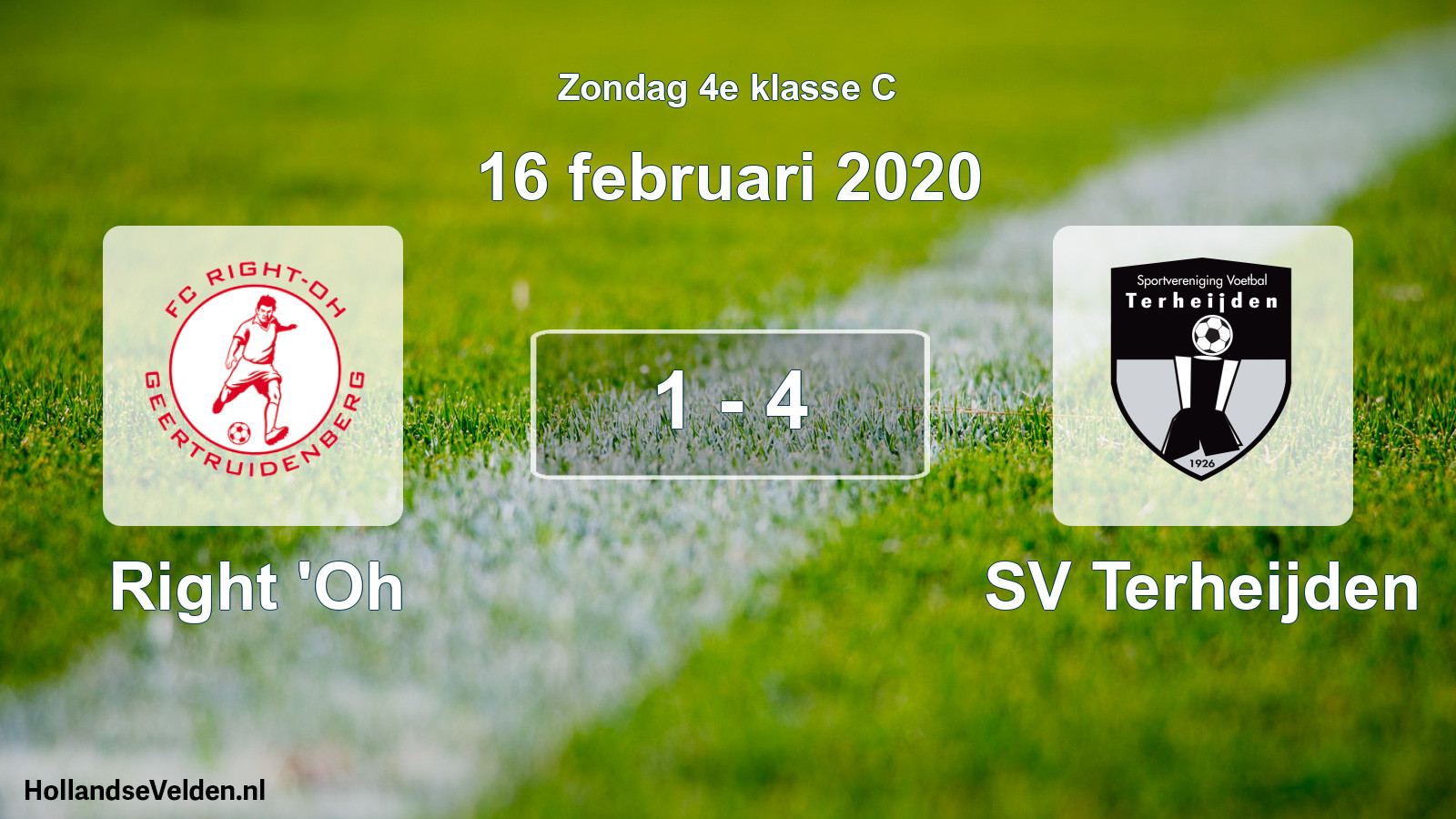 Total number of matches played: Right 'Oh - SV Terheijden 1 - 4 (16 February 2020)