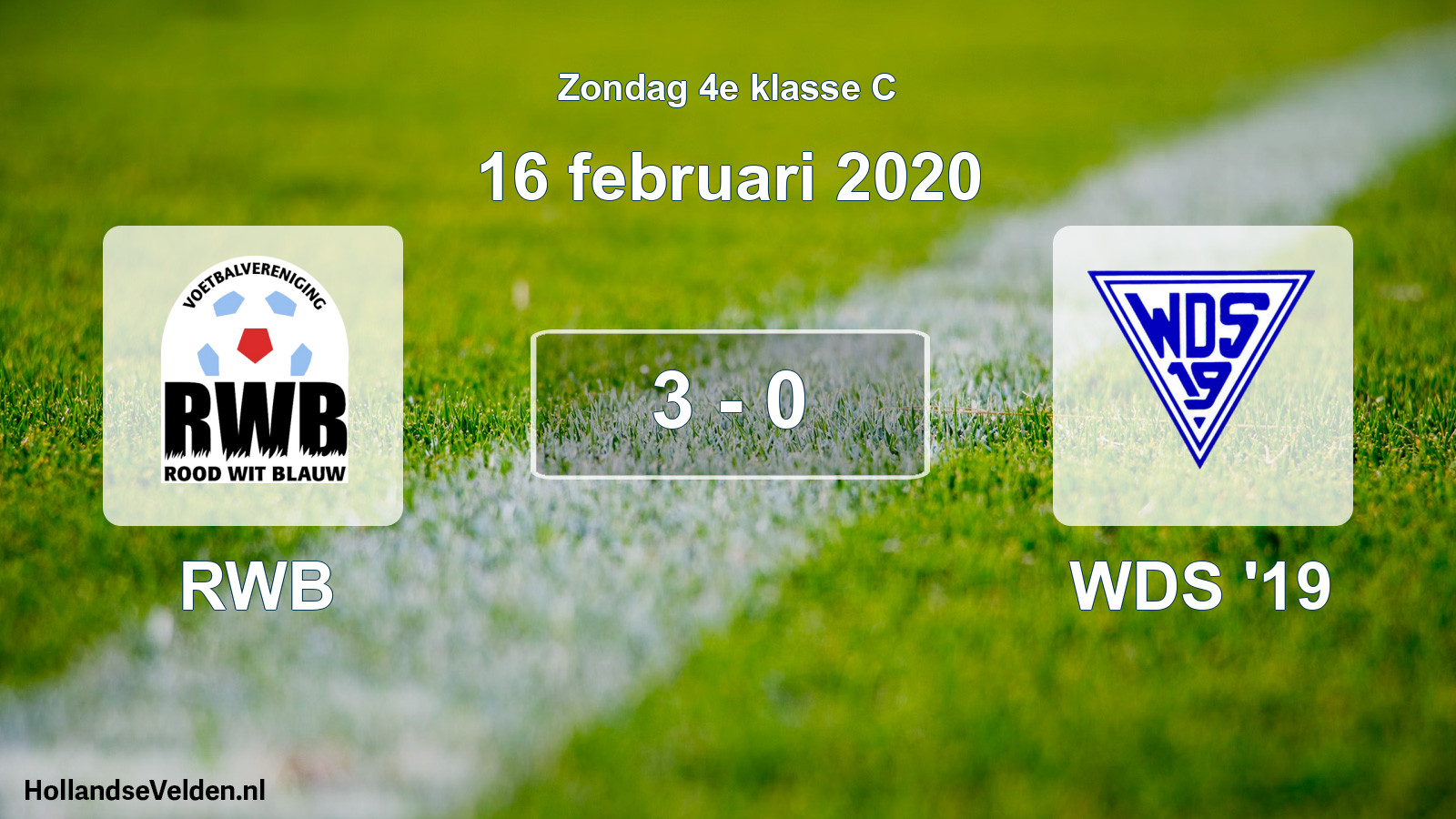 Total number of matches played: RWB - WDS '19 3 - 0 (16 February 2020)