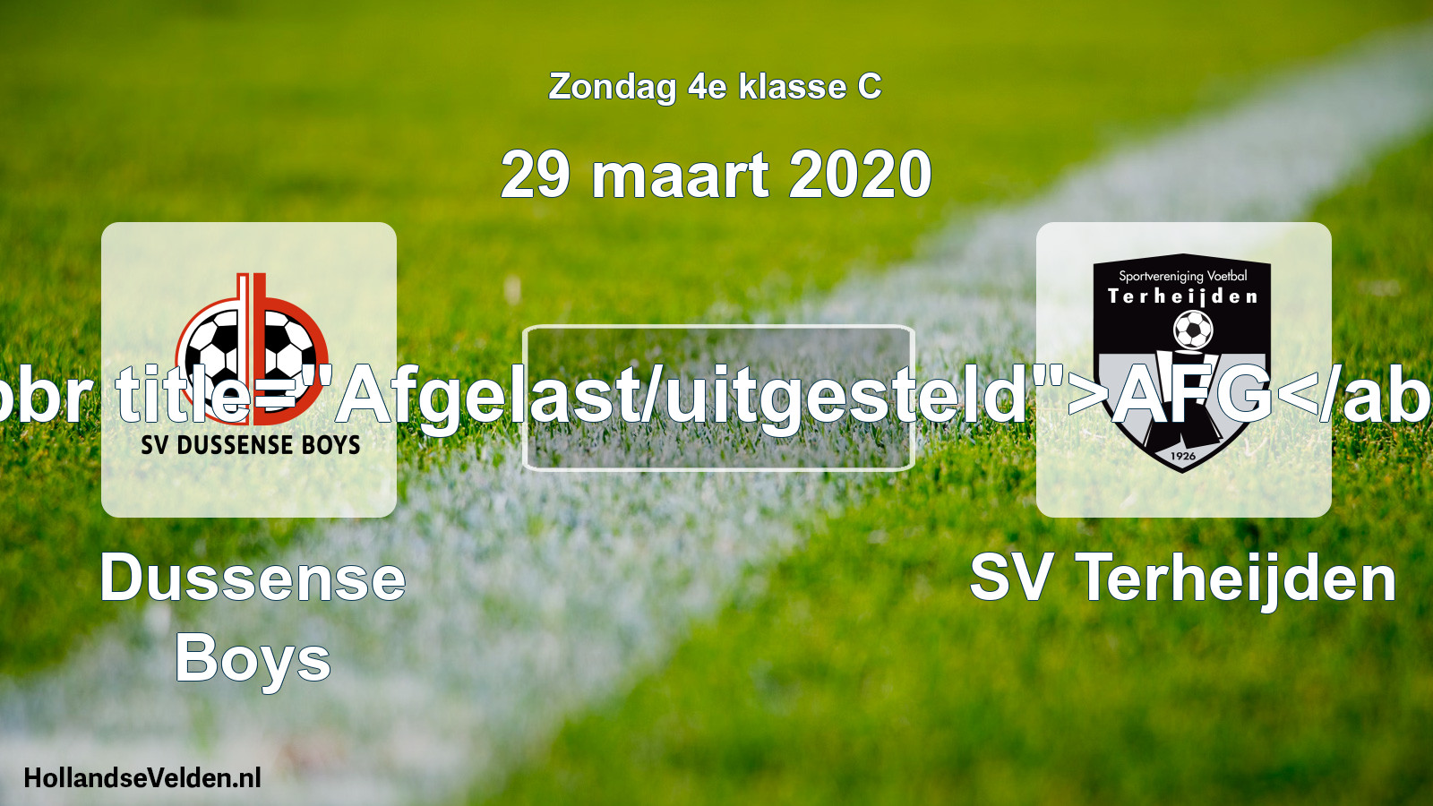 Scheduled Match: Dussense Boys - SV Terheijden (29 March 2020)