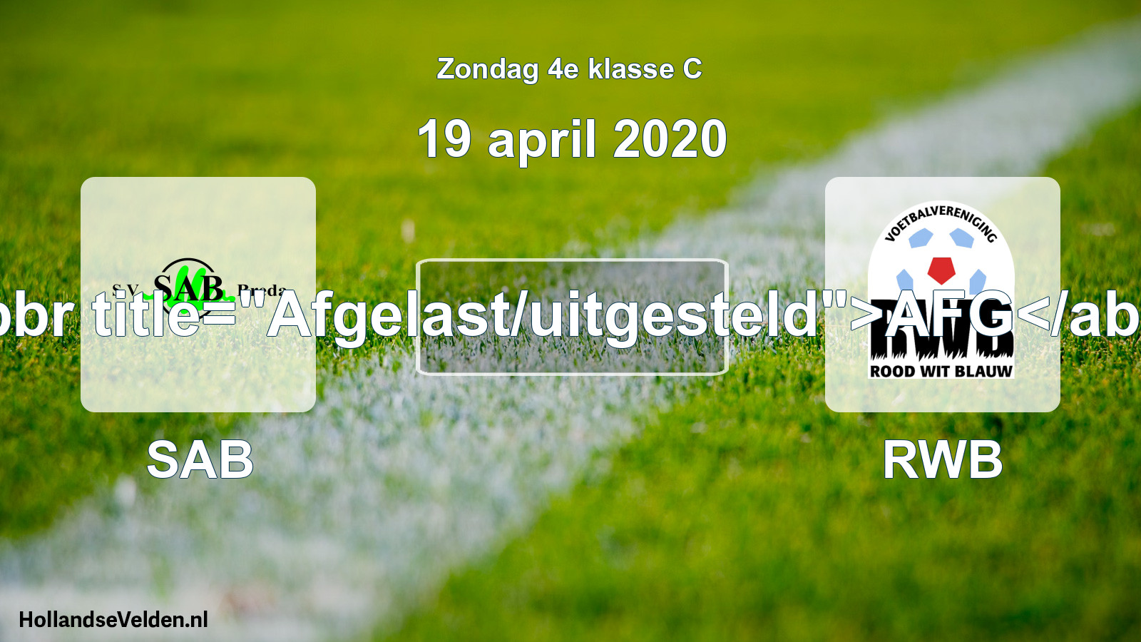 Scheduled Match: SAB - RWB (19 April 2020)