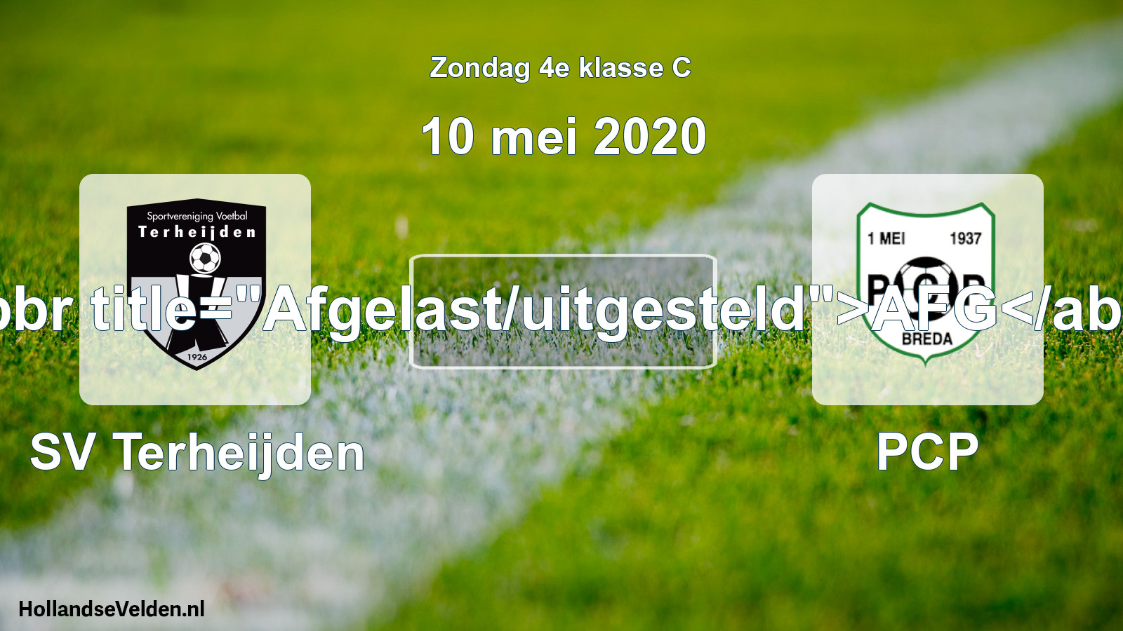 Scheduled Match: SV Terheijden - PCP (10 May 2020)
