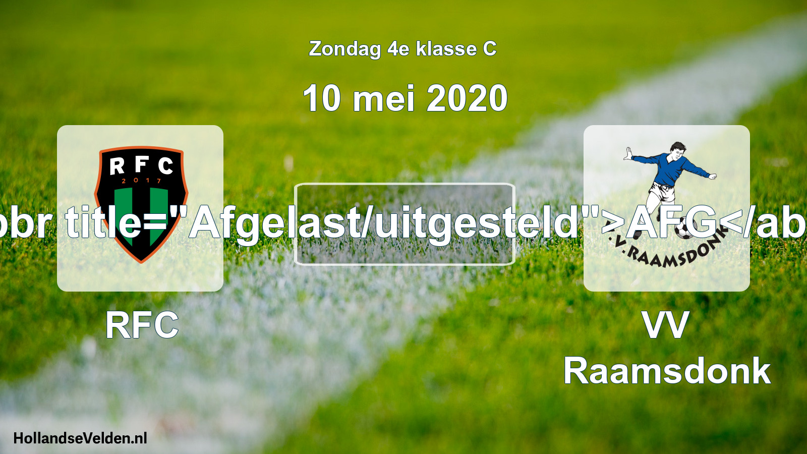Scheduled Match: RFC - VV Raamsdonk (10 May 2020)