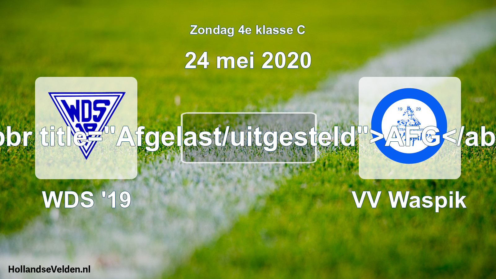 Scheduled Match: WDS '19 - VV Waspik (24 May 2020)